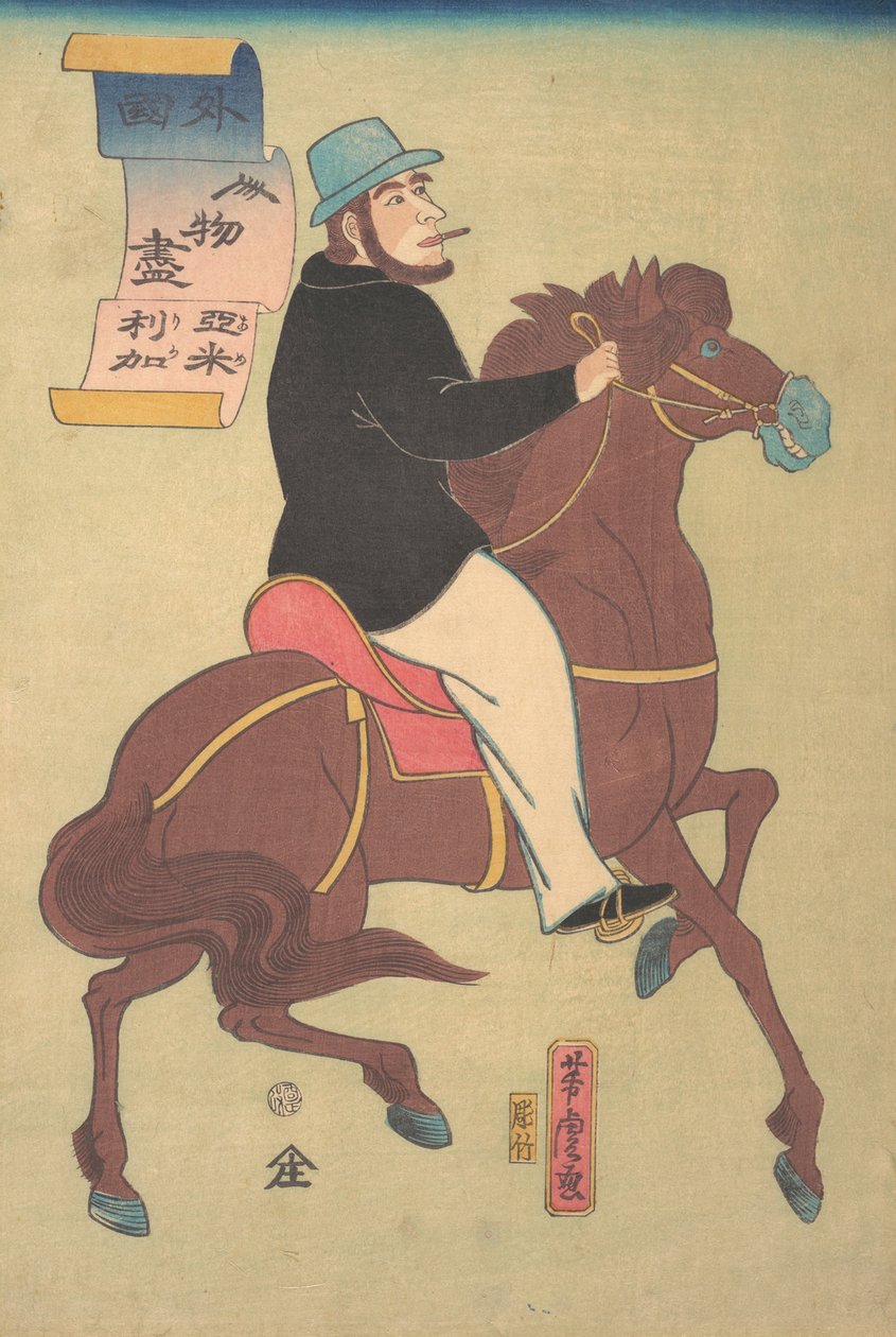 American Horseman, 1. måned, 1861. av Utagawa Yoshitora