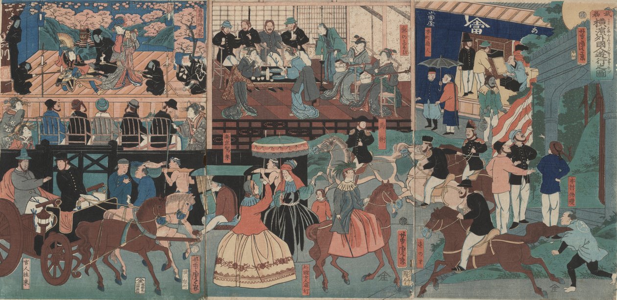 Utlendinger på tur til Yokohama av Utagawa Yoshitora