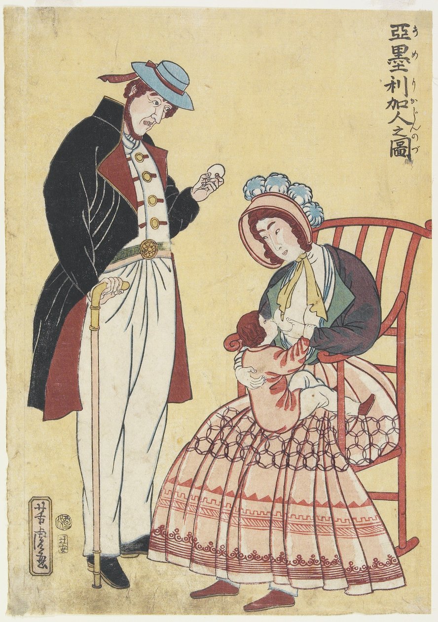 Portrett av en amerikansk familie av Utagawa Yoshitora