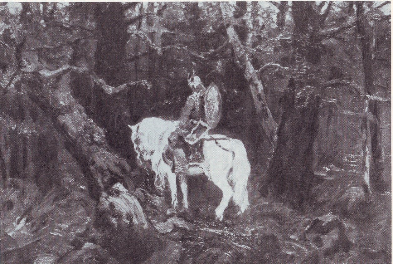 I tanke  (En ridder til hest går inn i en tett skog) av V.Vasnetsov