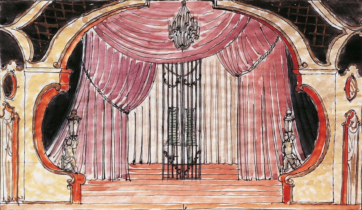 Scenografi for Cosi Fan Tutte av Wolfgang Amadeus Mozart av Vaclav Gottlieb