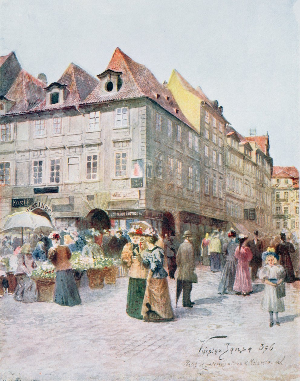 Havelska Ulice og Melantrichova Ulice, Praha, illustrasjon fra 