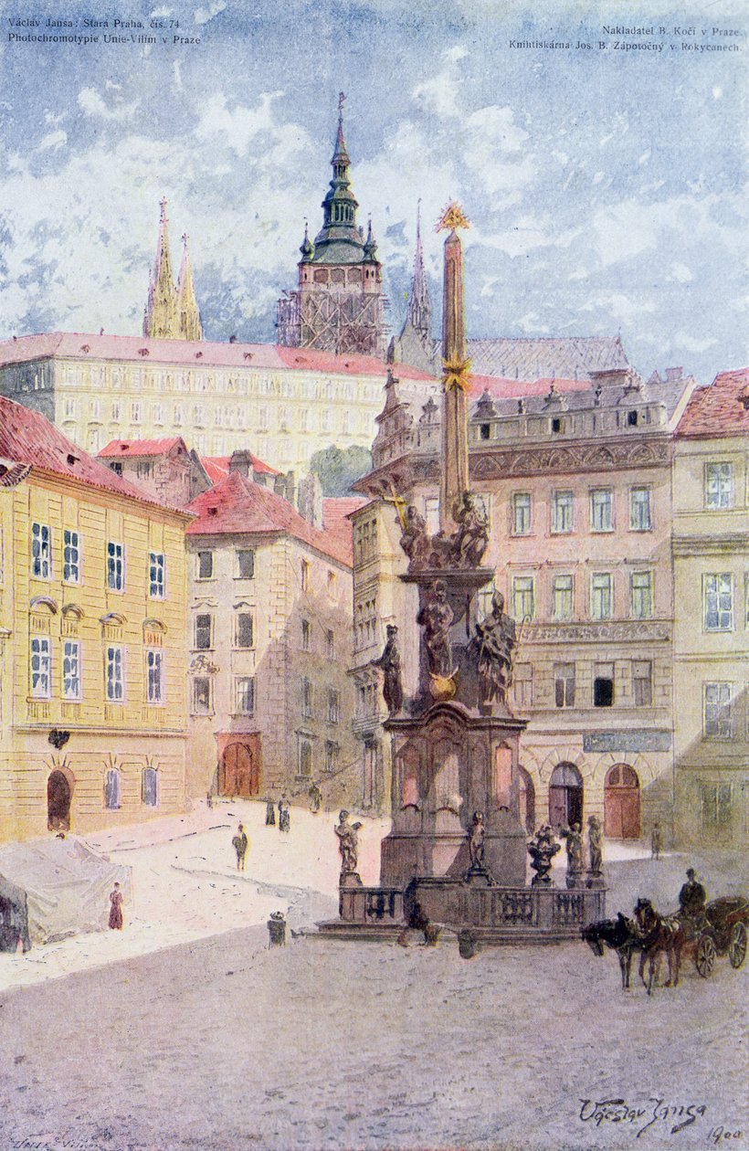 Pestsøylen av St. Treenighet, Malostranske Namesti, Mala Strana, Praha av Vaclav Jansa