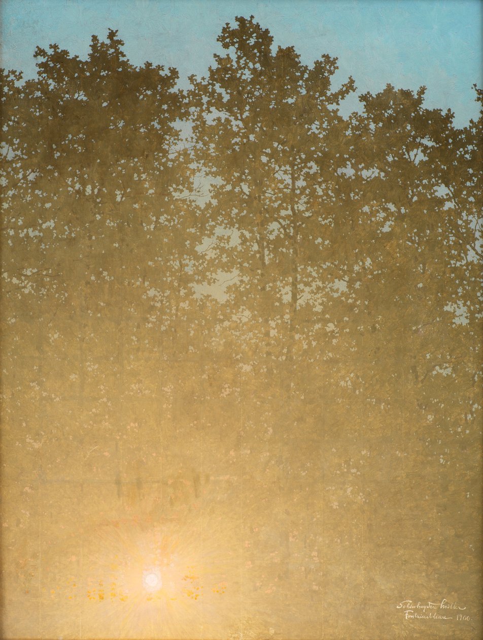 Solnedgang. Fontainebleau av Valdemar Schønheyder Møller