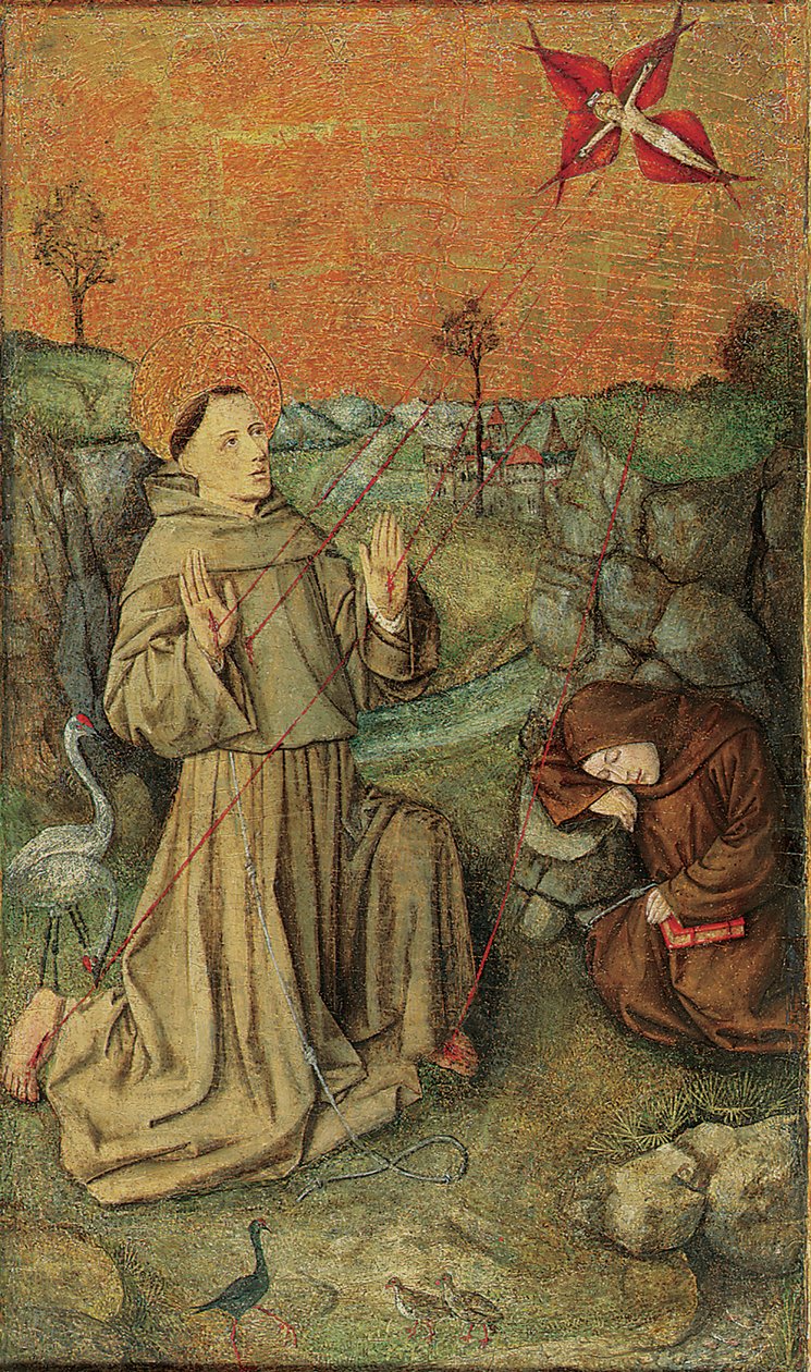 Saint Francis mottar Stigmata, slutten av 1400-tallet av Valencian School
