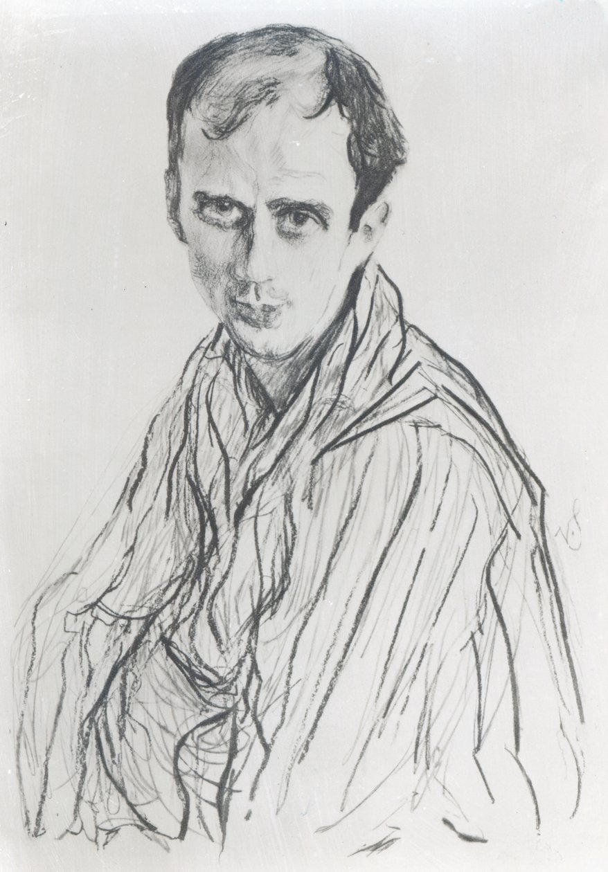 Michel Fokine, 1909 (sangvinsk på papir) av Valentin Aleksandrovich Serov