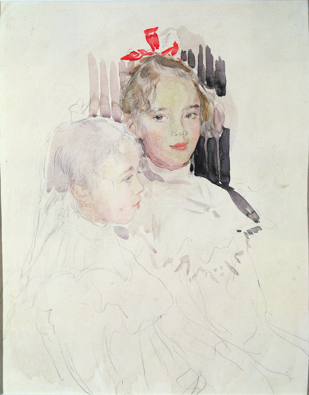 The Botkin Children (wc og blyant på papir) av Valentin Aleksandrovich Serov