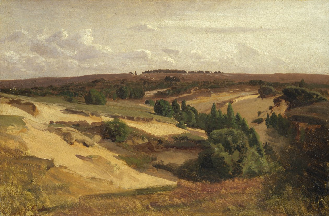 Heia ved Bispingen, 1887 (olje på papir på lerret) av Valentin Ruths