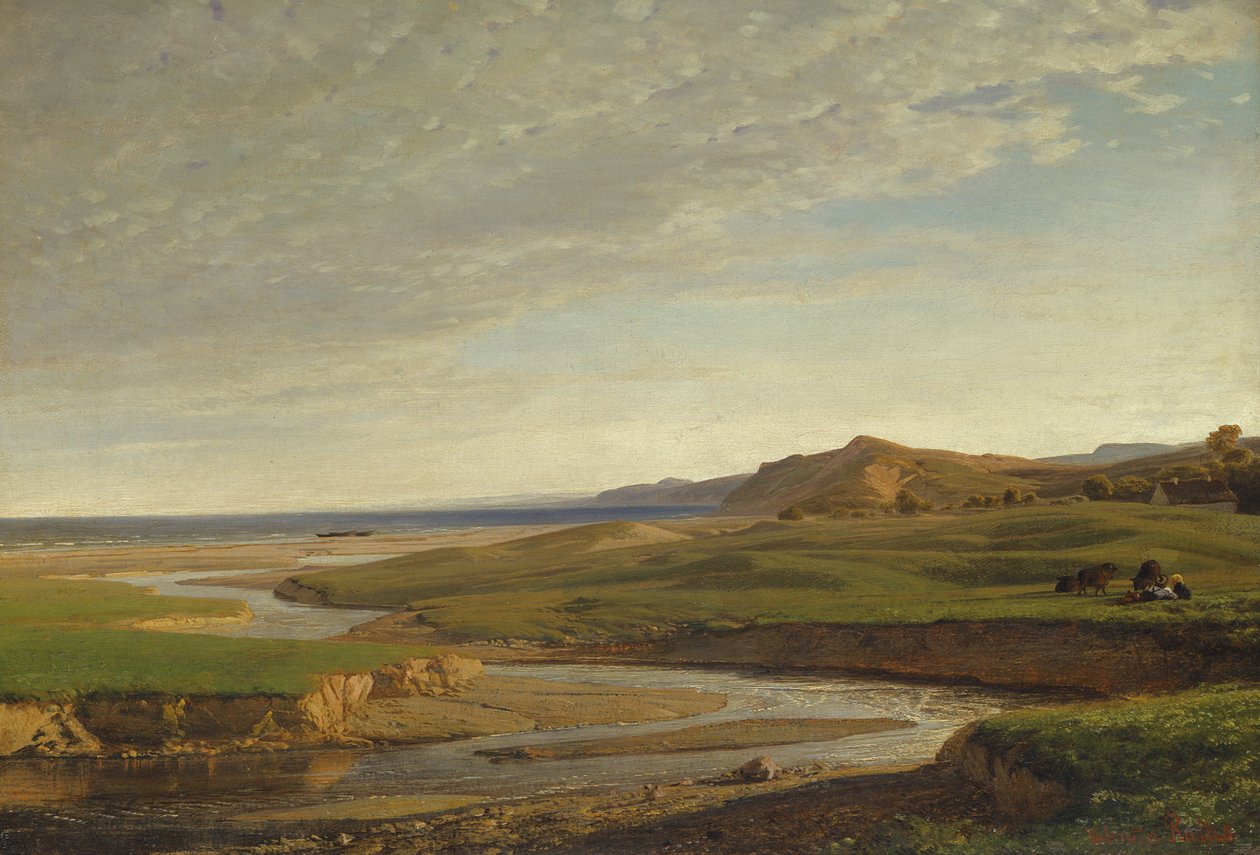 Oppstrøms mot vest, ca. 1860 av Valentin Ruths