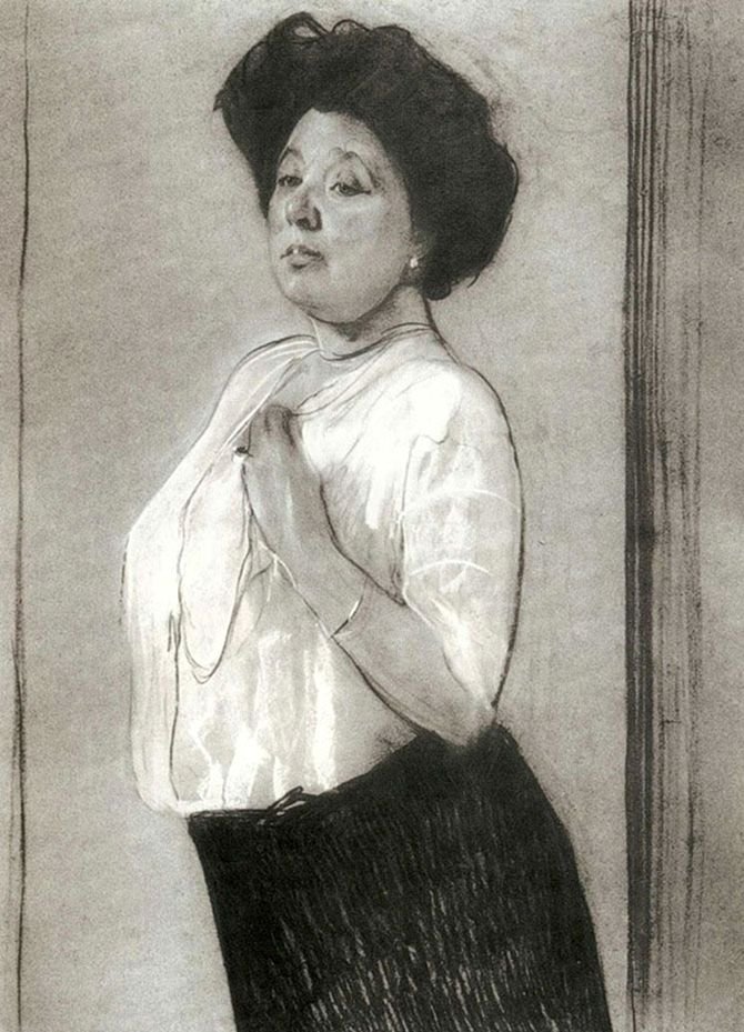 Portrett av Nadezhda Lamanovan: n av Valentin Aleksandrovich Serov