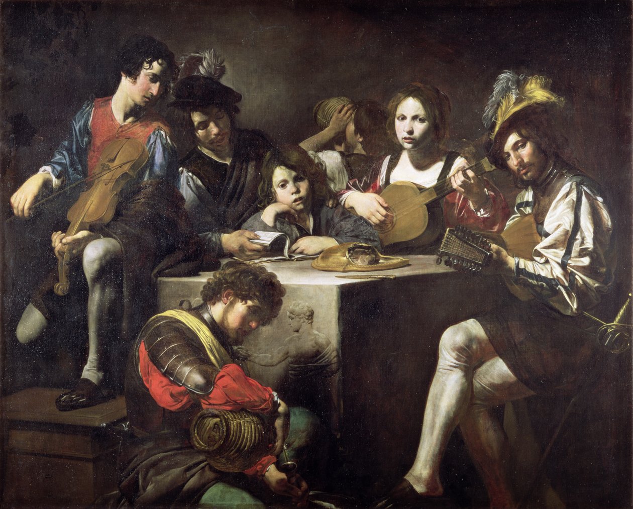 Konsert rundt basrelieffet av Valentin de Boulogne