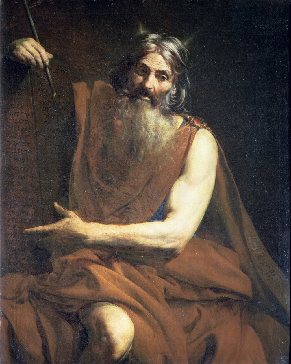 Moses med lovens tavler, ca. 1627-32 av Valentin de Boulogne