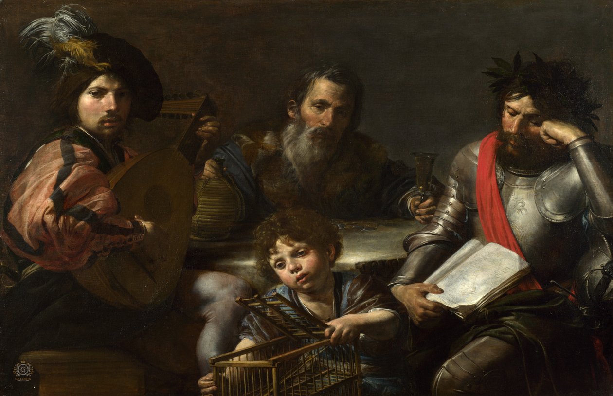 Menneskets fire aldre, ca. 1626-7 av Valentin de Boulogne