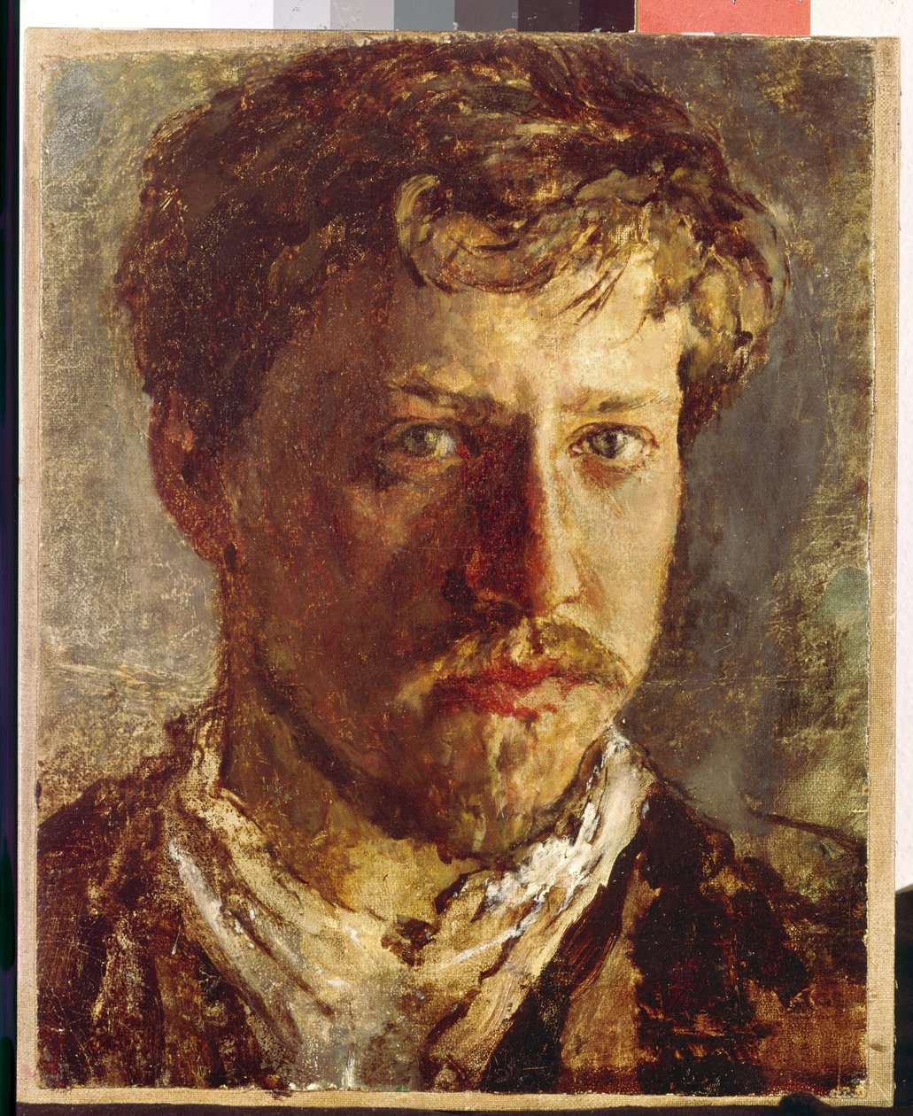 Selvportrett. (Selvportrett). Maleri av Valentin Alexandrovich Serov (1865-1911), olje på lerret, ca. 1880. Russisk kunst av Valentin Aleksandrovich Serov