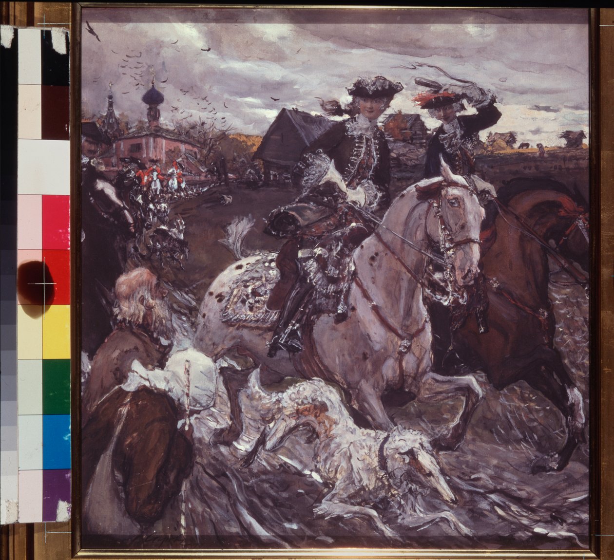 Turen til tsar Peter II (1715-1730) og kronprinsesse Elisabeth (Elisabeth Christine av Brunswick Wolfenbuttel av Valentin Aleksandrovich Serov