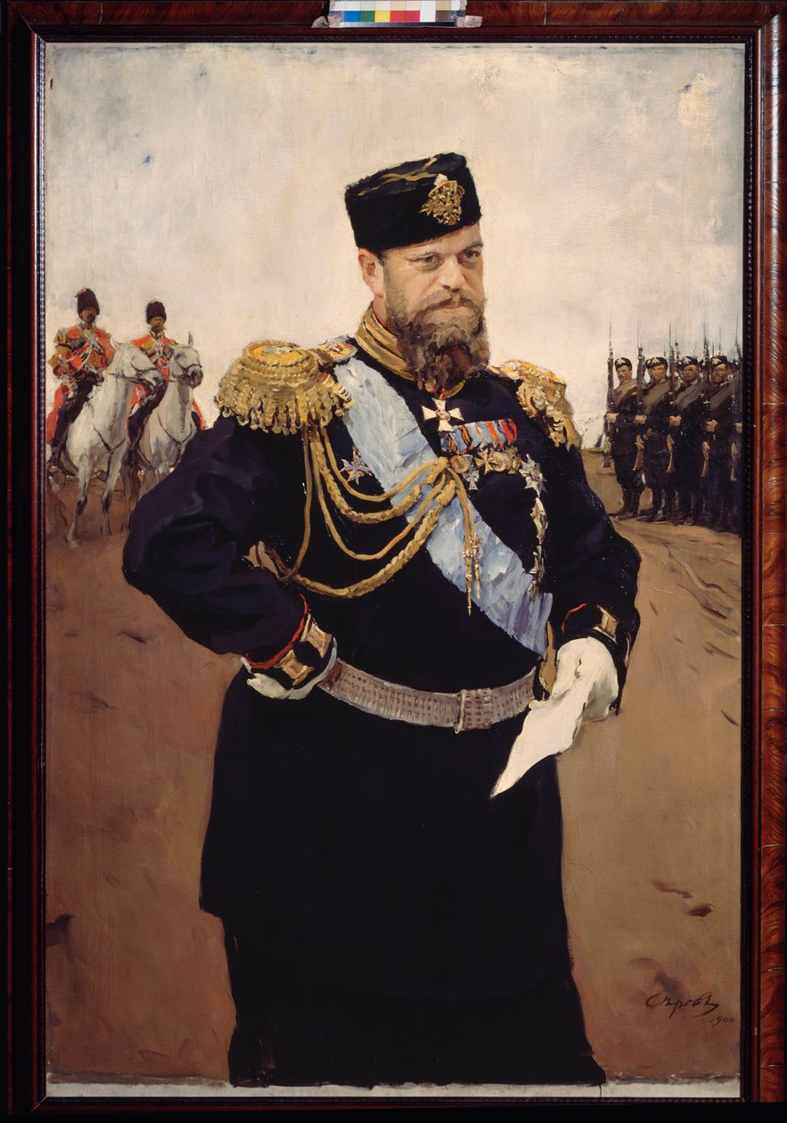 Portrett av keiser Alexander III (1845-1894). Maleri av Valentin Alexandrovich Serov (1865-1911), olje på lerret av Valentin Aleksandrovich Serov
