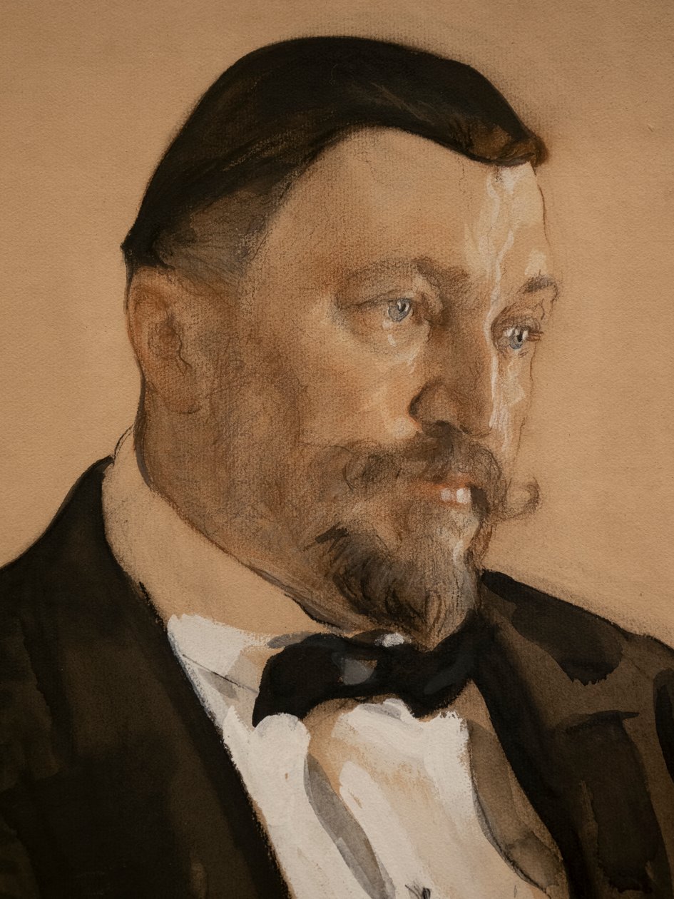 Portrett av Alexey Vikulovich Morozov (detalj) av Valentin Aleksandrovich Serov