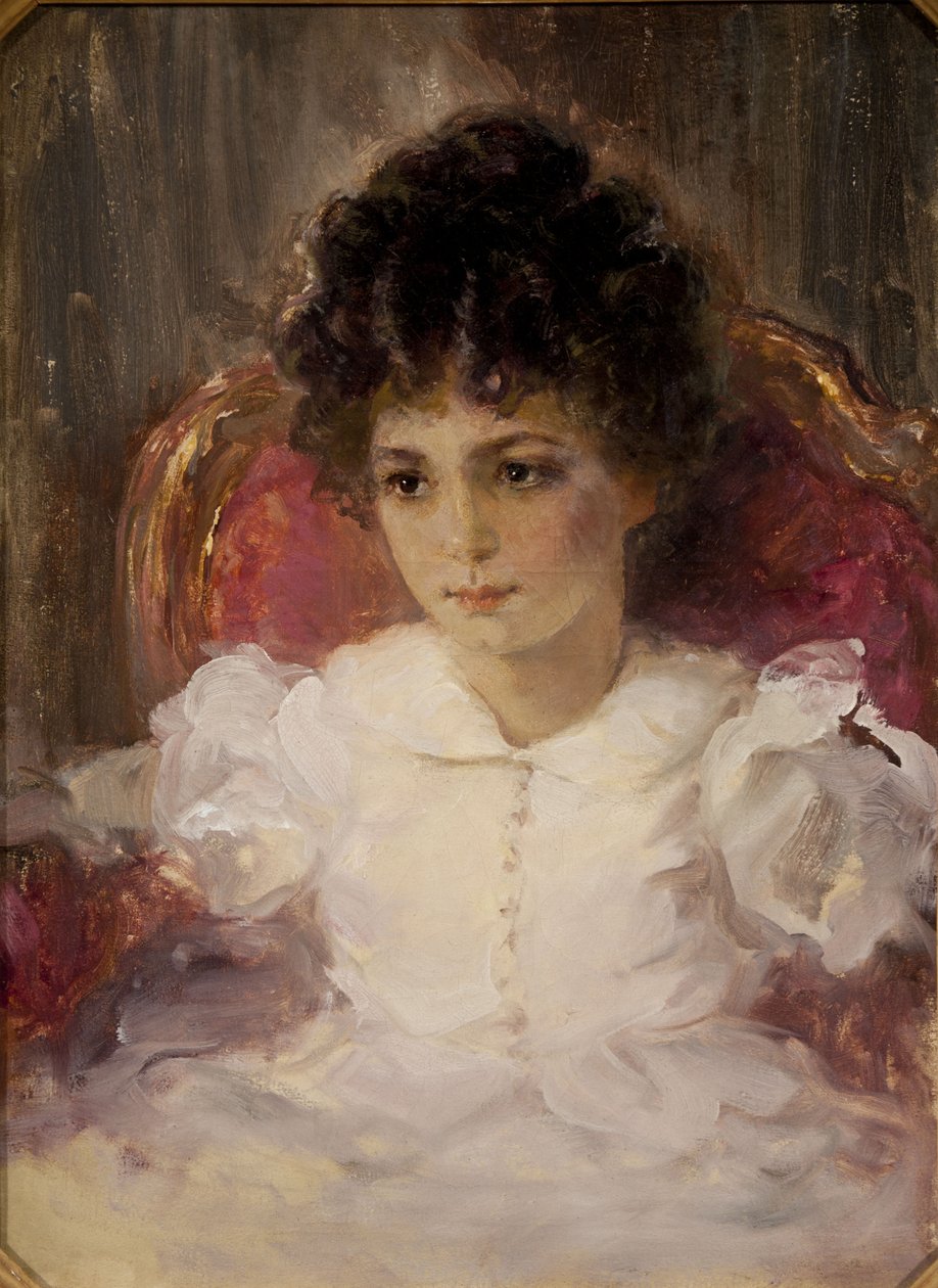 Portrett av Tatyana Sergeevna Khokhlova, Botkina 1897-1985 som barn av Valentin Aleksandrovich Serov
