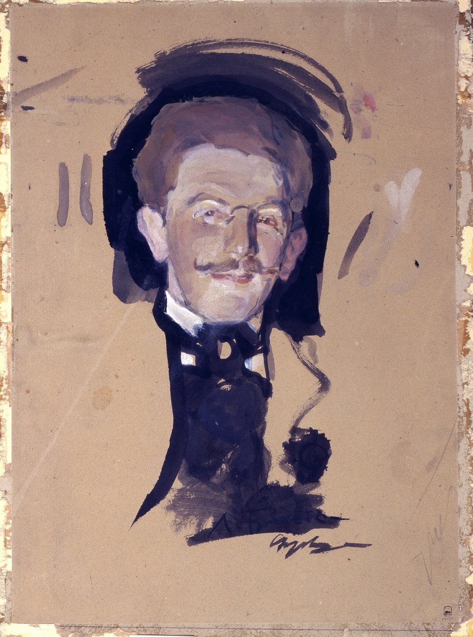 Portrett av kunstneren Leon Bakst (Lev Rosenberg av Valentin Aleksandrovich Serov