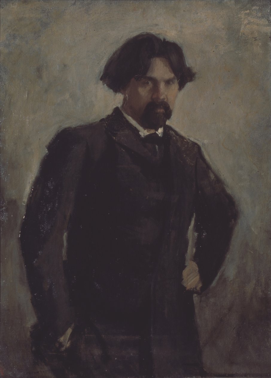Portrett av kunstneren Vasily Surikov 1848-1916 av Valentin Aleksandrovich Serov