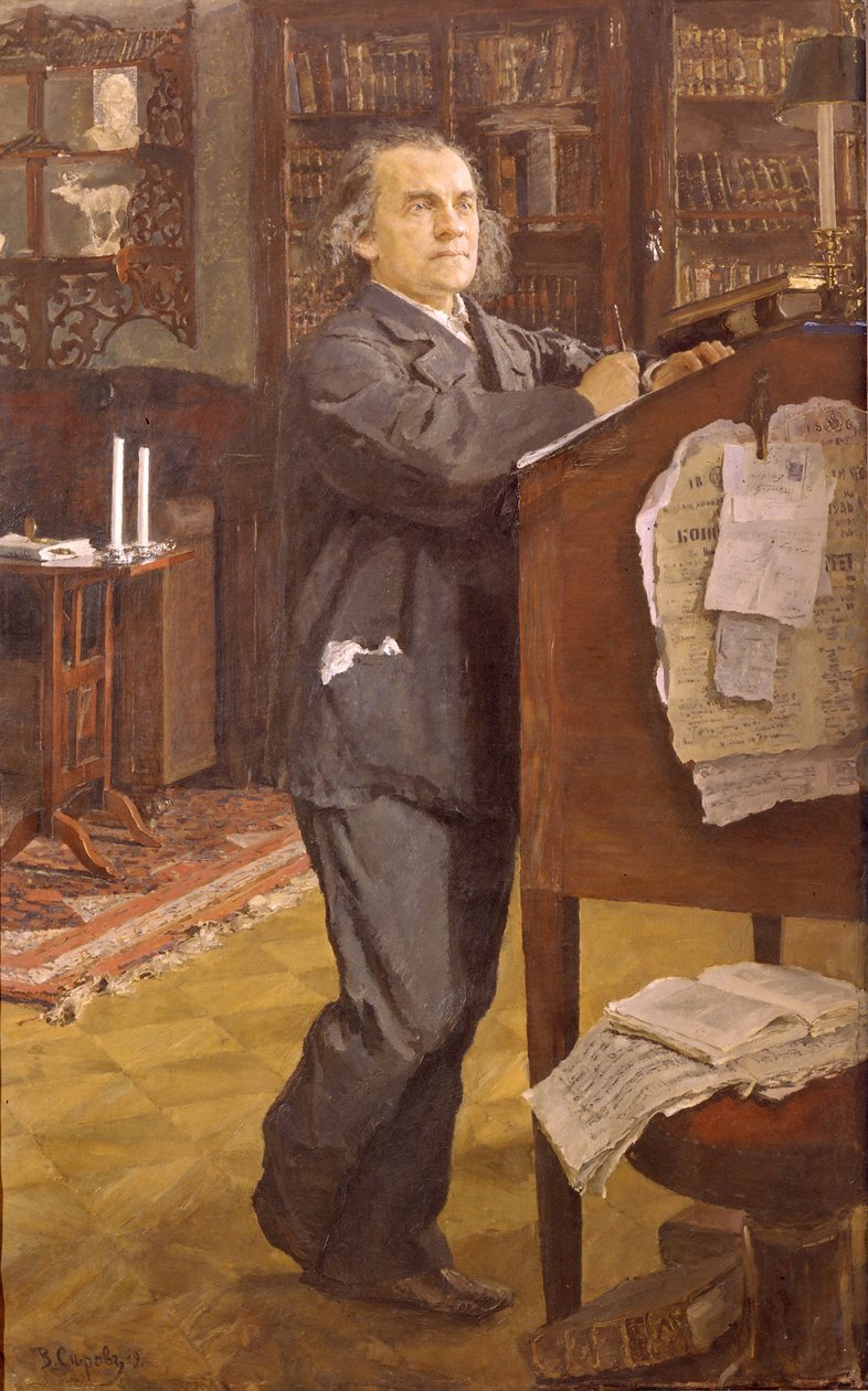 Portrett av komponisten Alexander Serov 1820-1871, 1889 av Valentin Aleksandrovich Serov