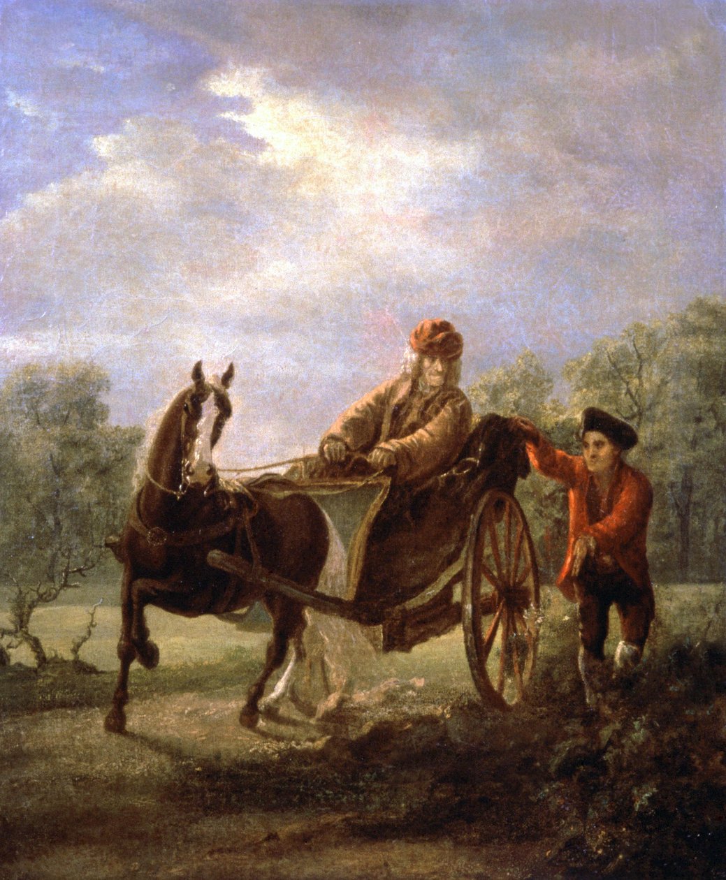 Voltaire i en vogn, ca. 1770-1775 (maleri) av Valentin Aleksandrovich Serov
