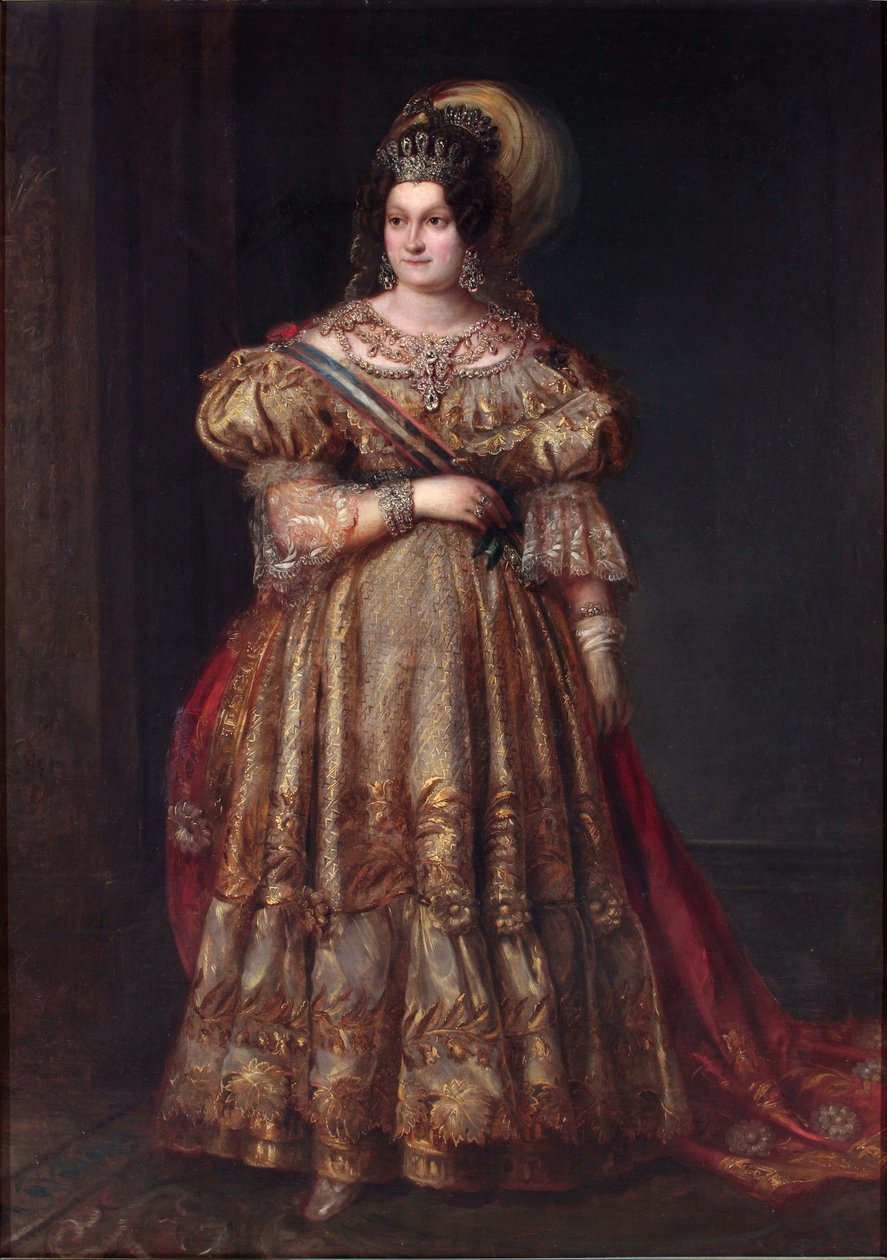 Marie Christine Ferdinande de Bourbon, prinsesse Royal av de to Siciliene - Marie-Christine de Bourbon-Siciles (1806-1878) - Portrett av Maria Christina av de to Siciliene (1806-1878) av Carderera y Solano, Valentin (1796-1880) . Olje på lerret, størrelse: av Valentin Carderera y Solano