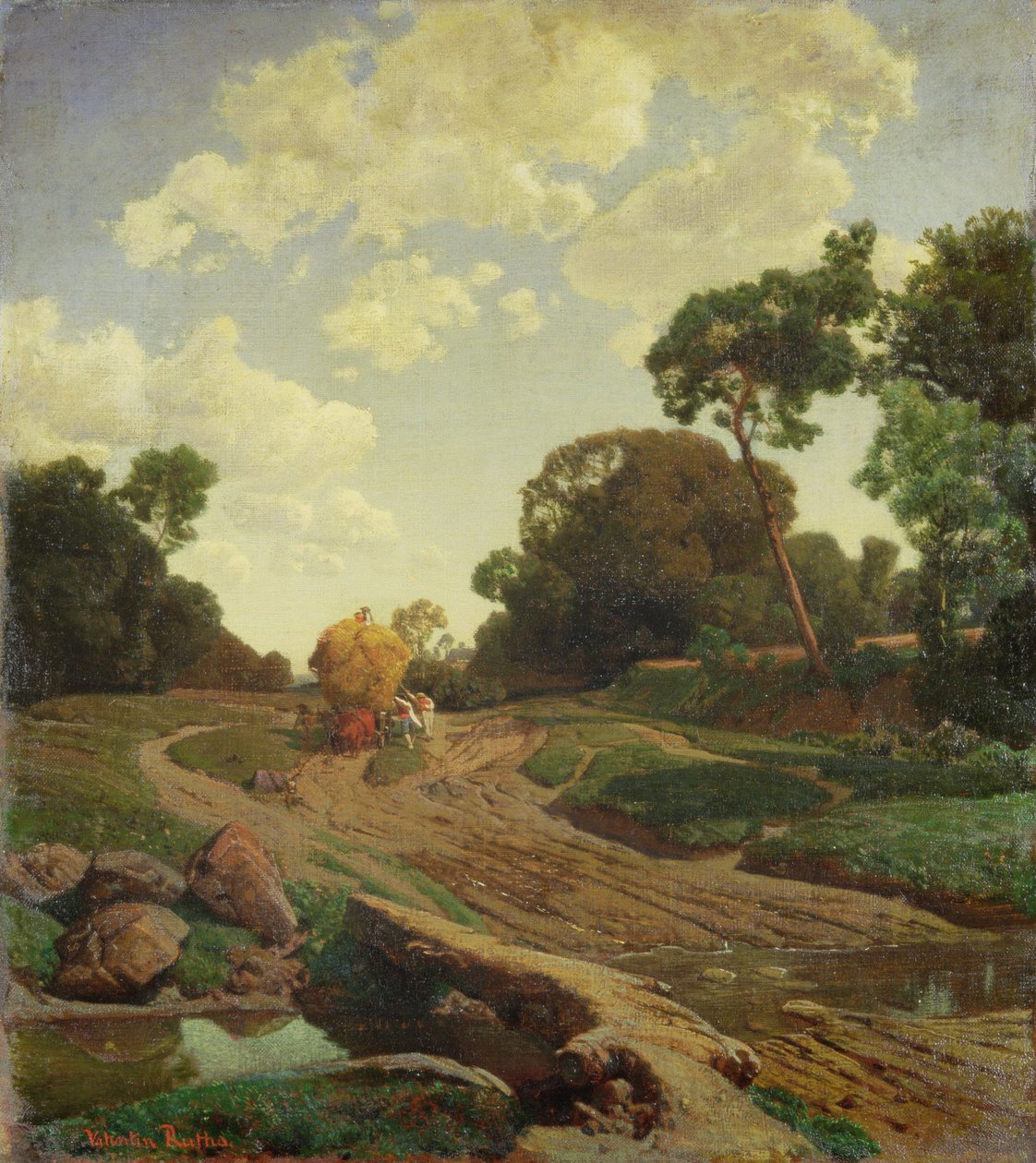 Landskap med høyvogn, ca. 1858 av Valentin Ruths