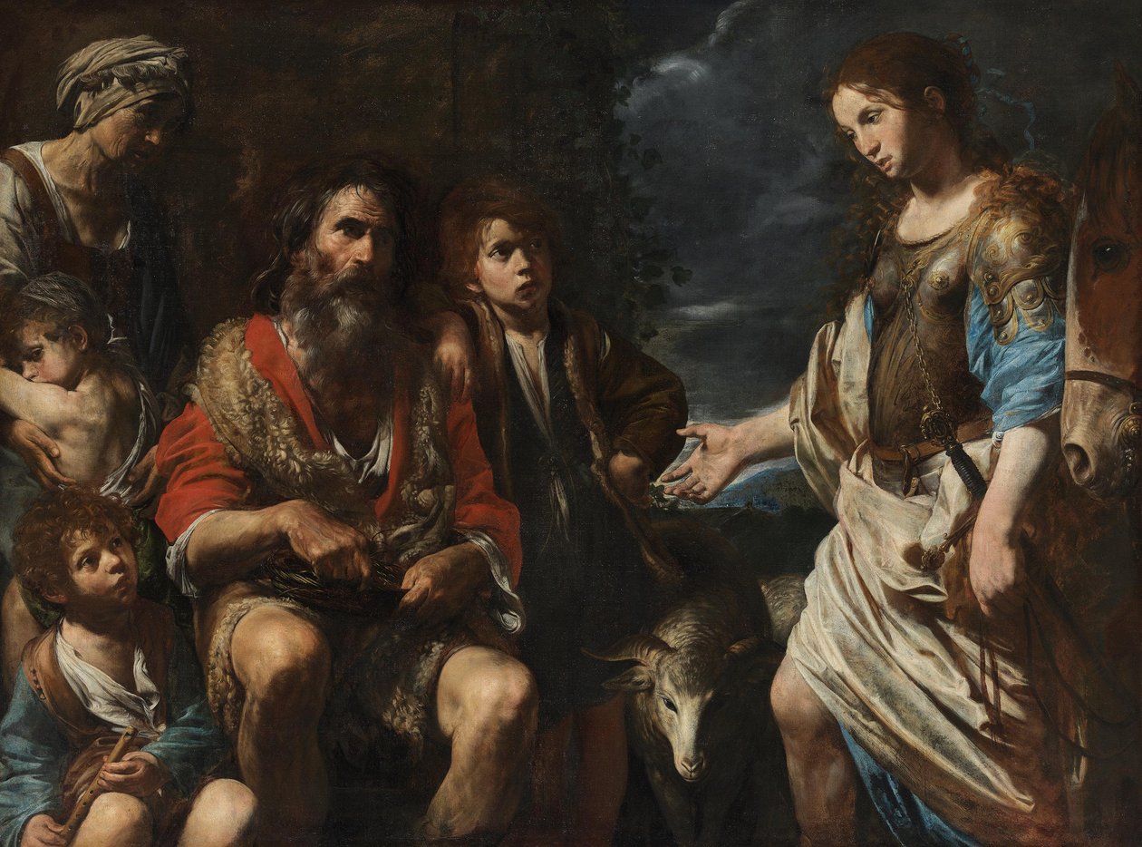 Erminia blant gjeterne av Valentin de Boulogne
