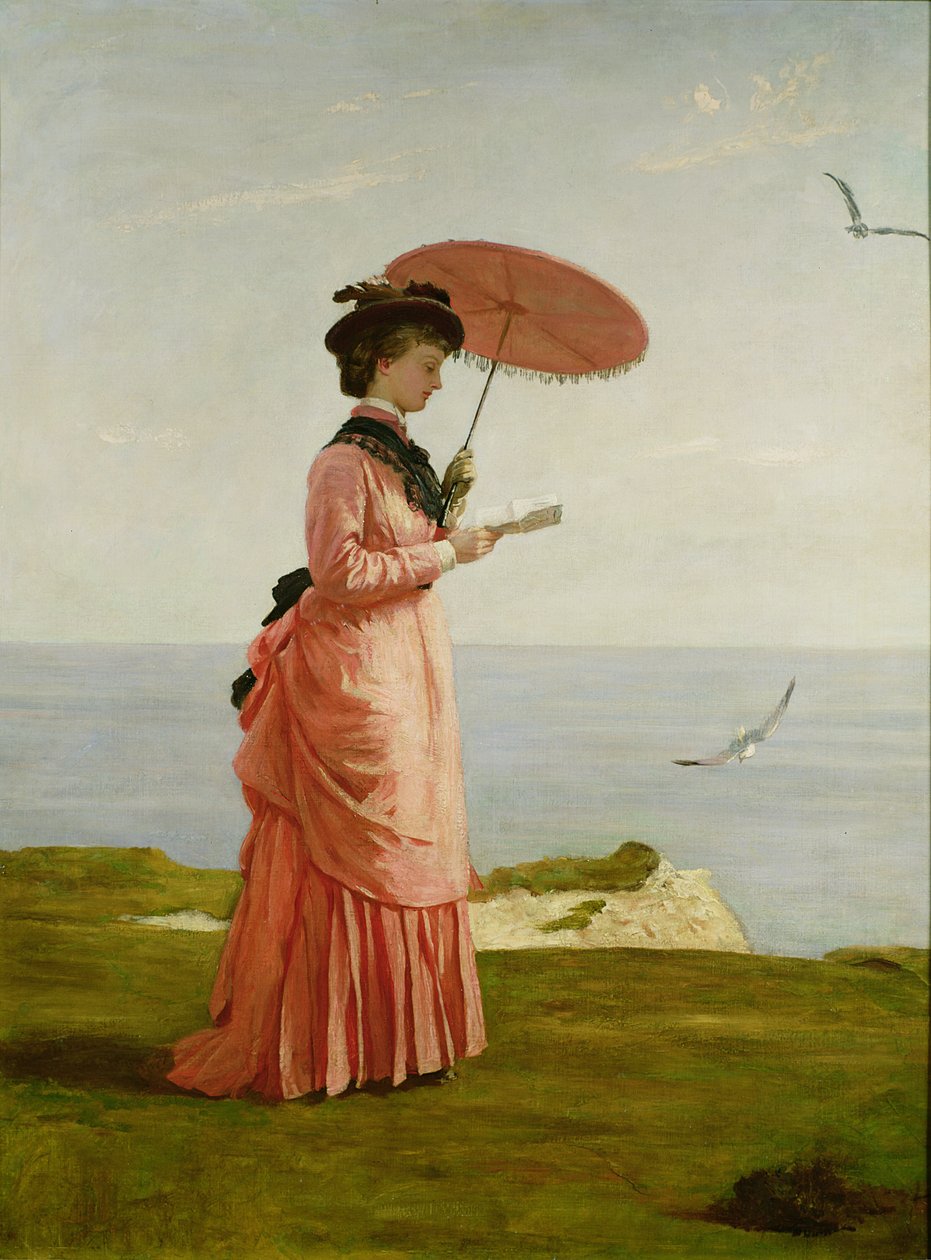 Lady Tennyson på Afton Downs, Freshwater Bay, Isle of Wight av Valentine Cameron Prinsep