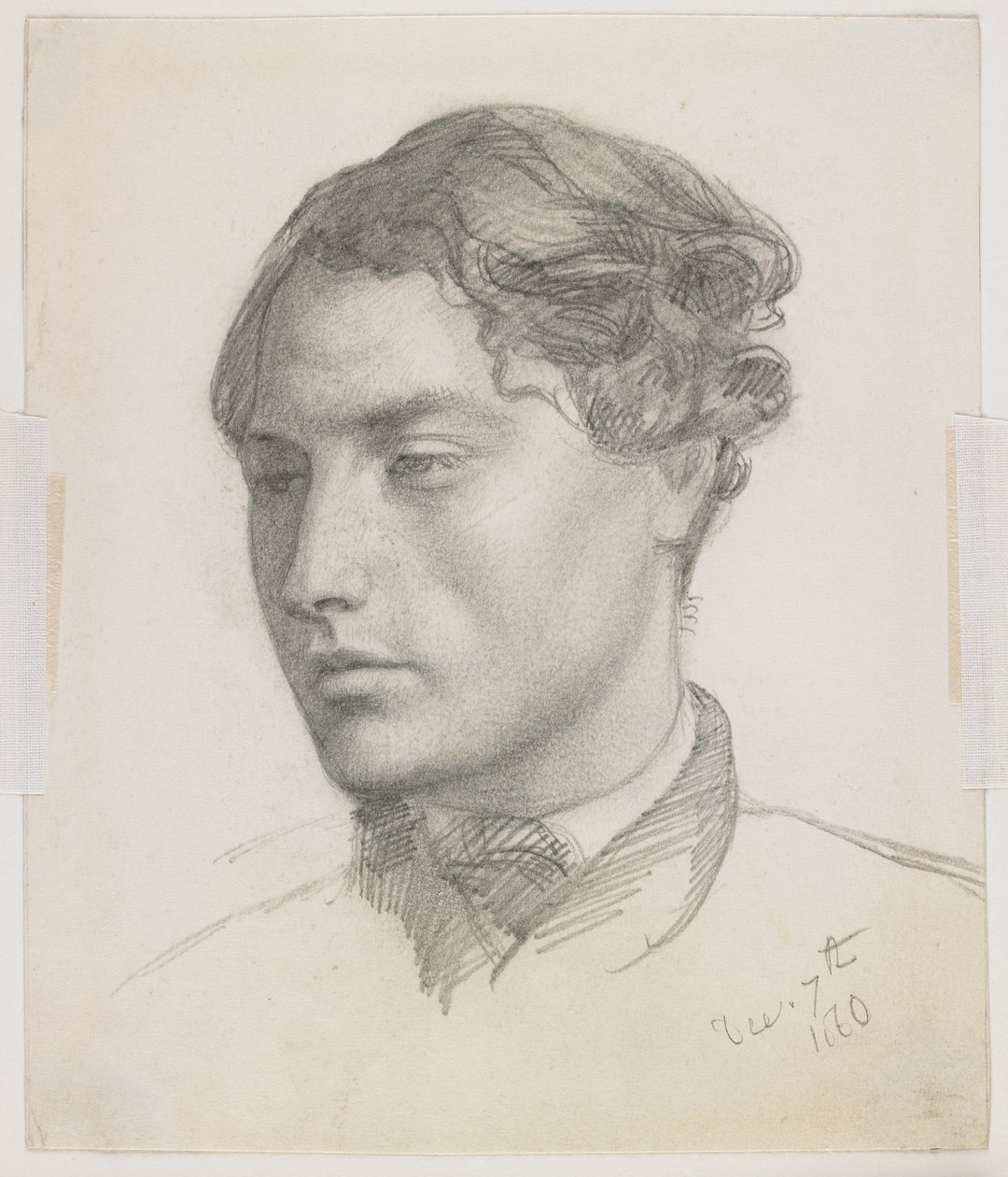 Portrait of a Young Man, 1860 (grafitt på papir) av Valentine Cameron Prinsep