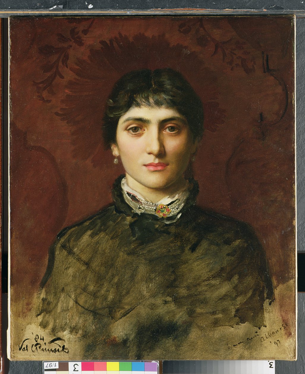 Portrett av en kvinne med mørkt hår, 1884 av Valentine Cameron Prinsep