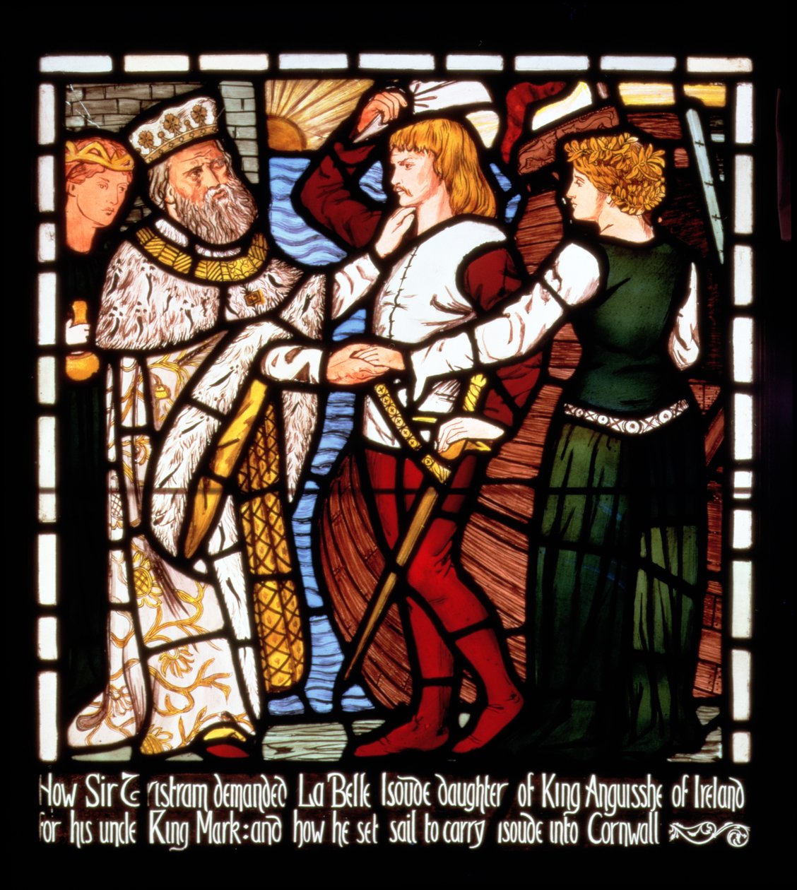 Sir Tristan forlater Irland med Isolde the Fair, fra 