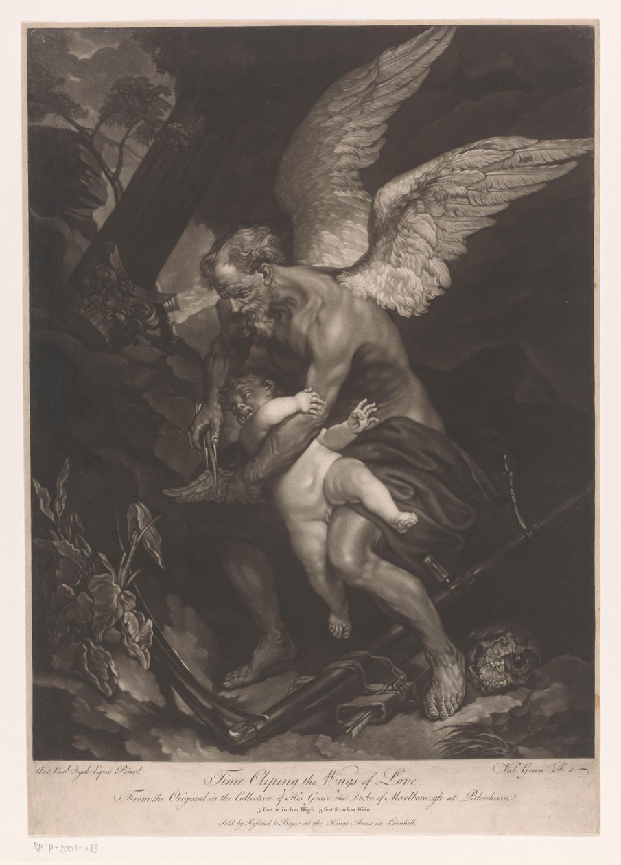 Fader Tid kutter Amors vinger Time Clipping the Wings of Love (tittel på objekt) av Valentine Green