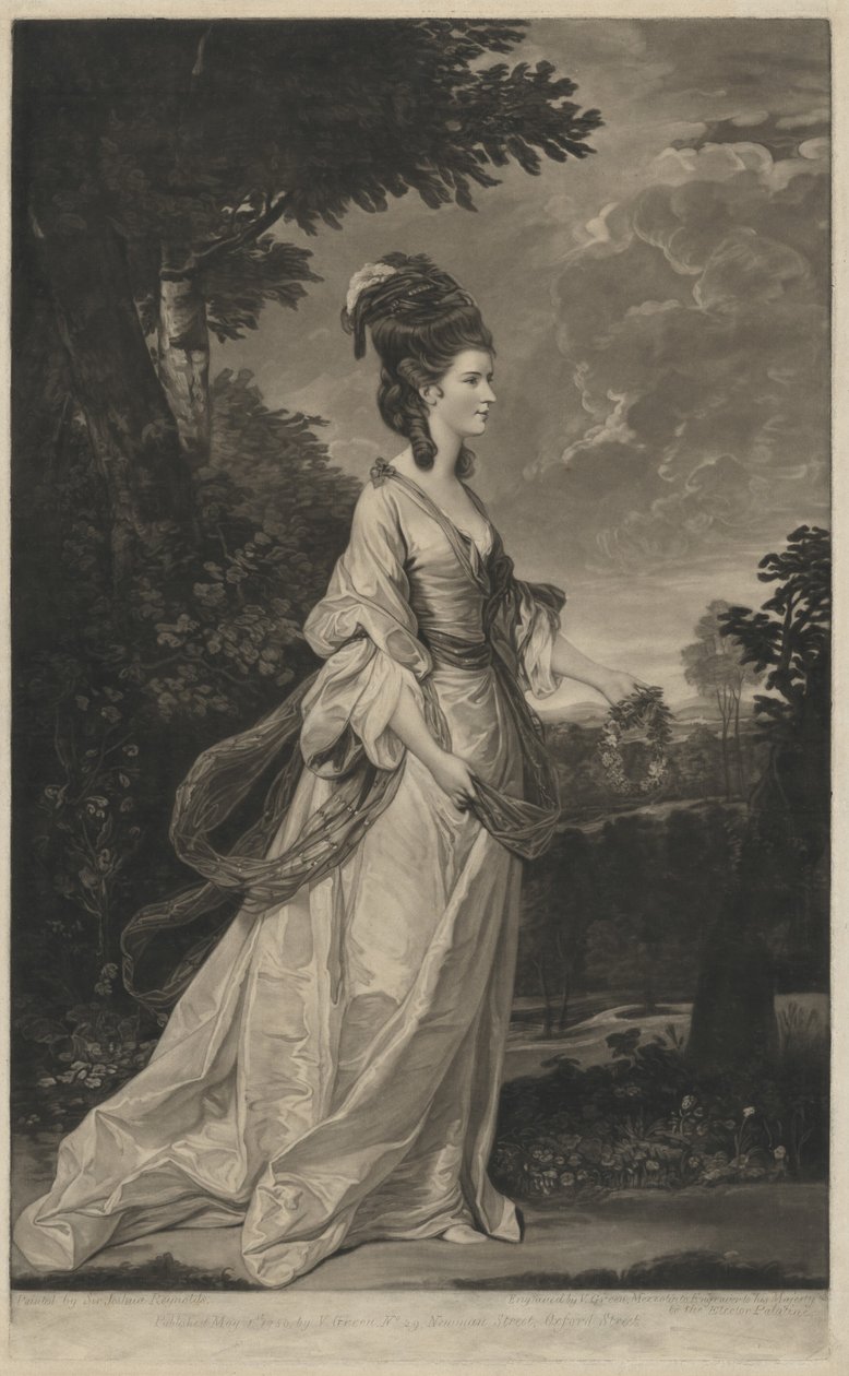 Jane (Fleming), grevinne av Harrington av Valentine Green after Sir Joshua Reynolds