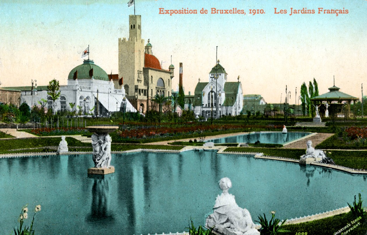 Den franske hagen, universell utstilling, Brussel, Belgia, 1910. av Valentine and Sons Ltd