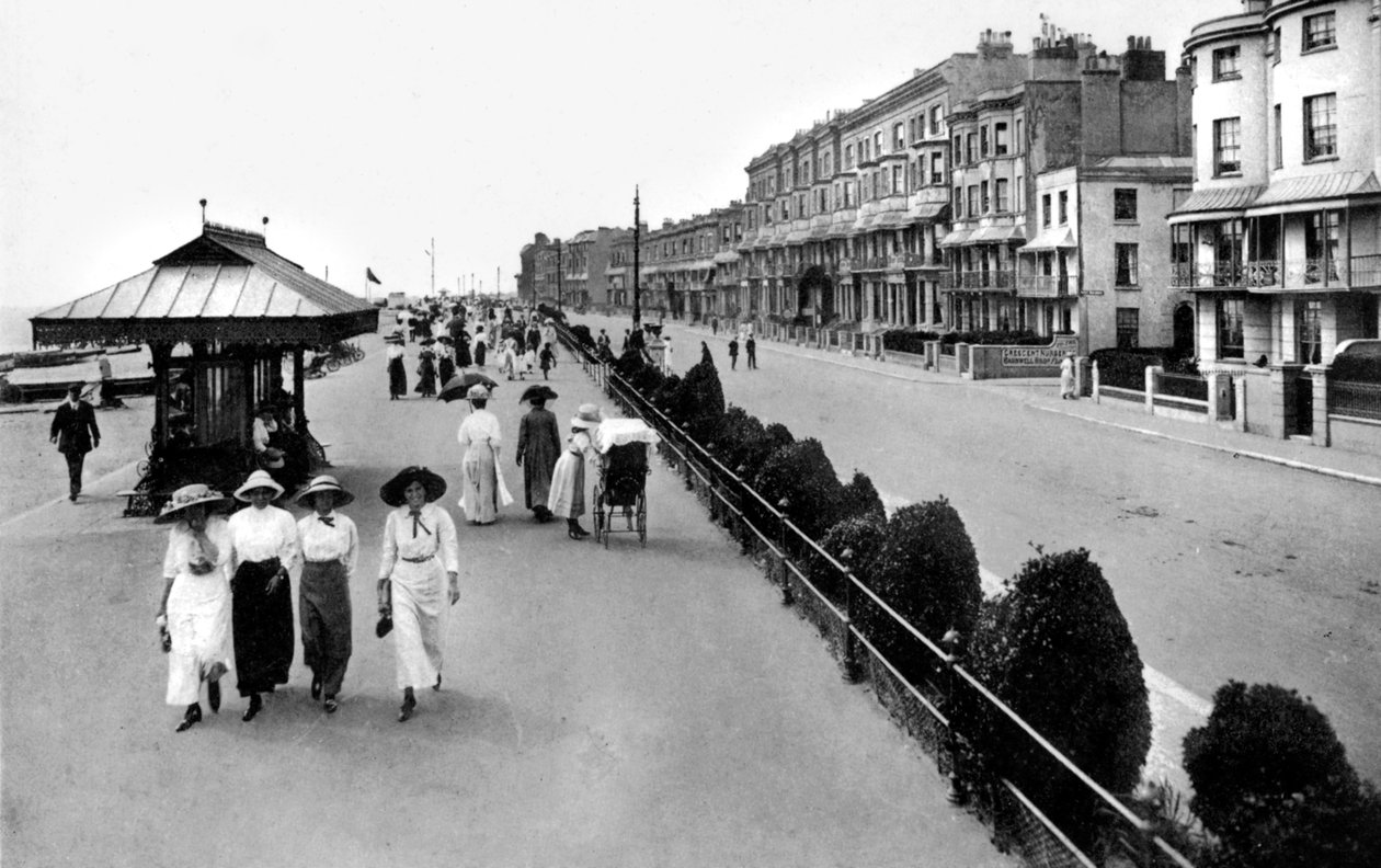 Promenaden, West Worthing, West Sussex, tidlig på 1900-tallet. av Valentine and Sons Ltd