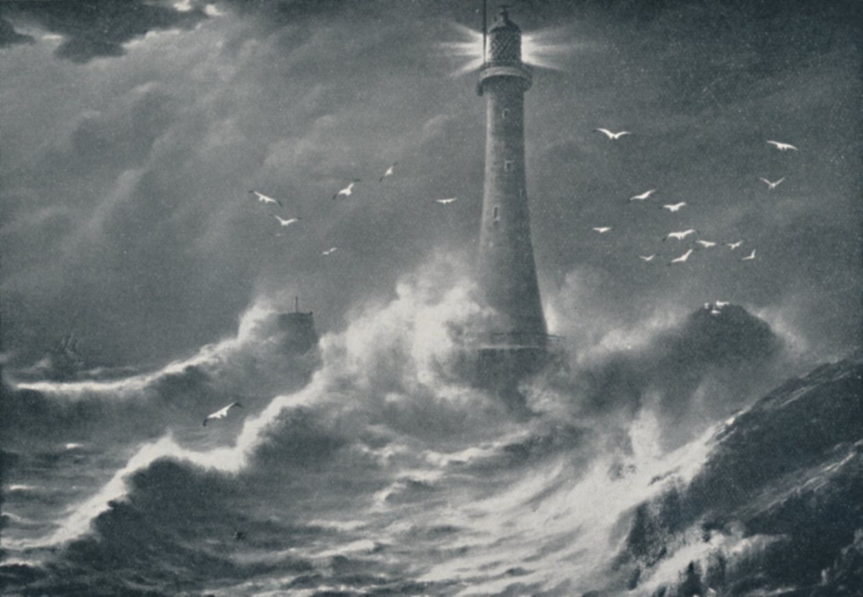 Eddystone fyrtårn, 1910 av Valentine and Sons Ltd