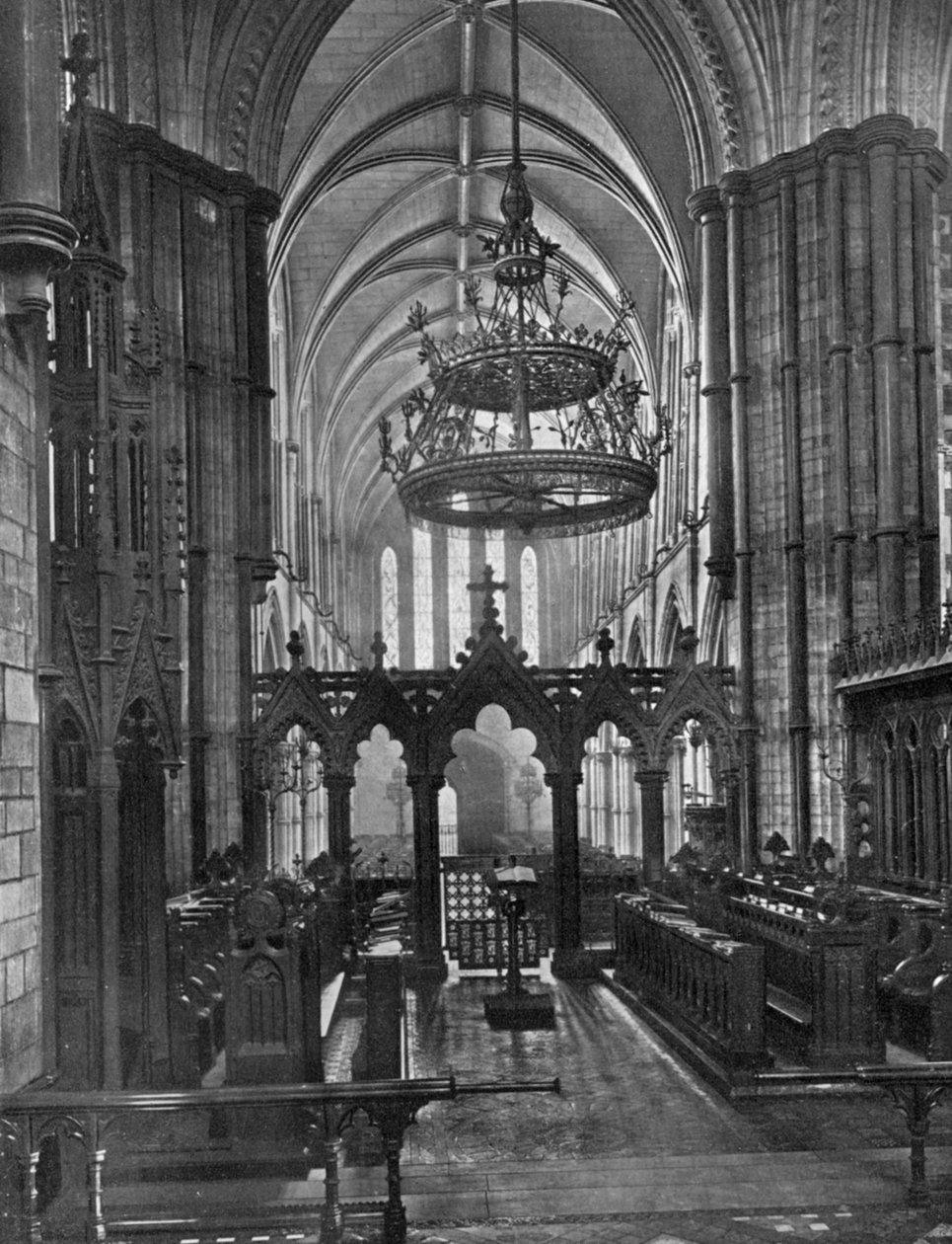 Interiør av Christ Church Cathedral, Dublin, Irland, 1924-1926. av Valentine and Sons Ltd