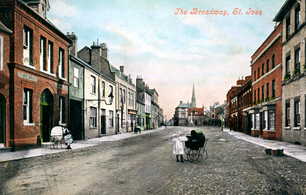 The Broadway, St Ives, Cambridgeshire, tidlig på 1900-tallet. av Valentine and Sons Ltd