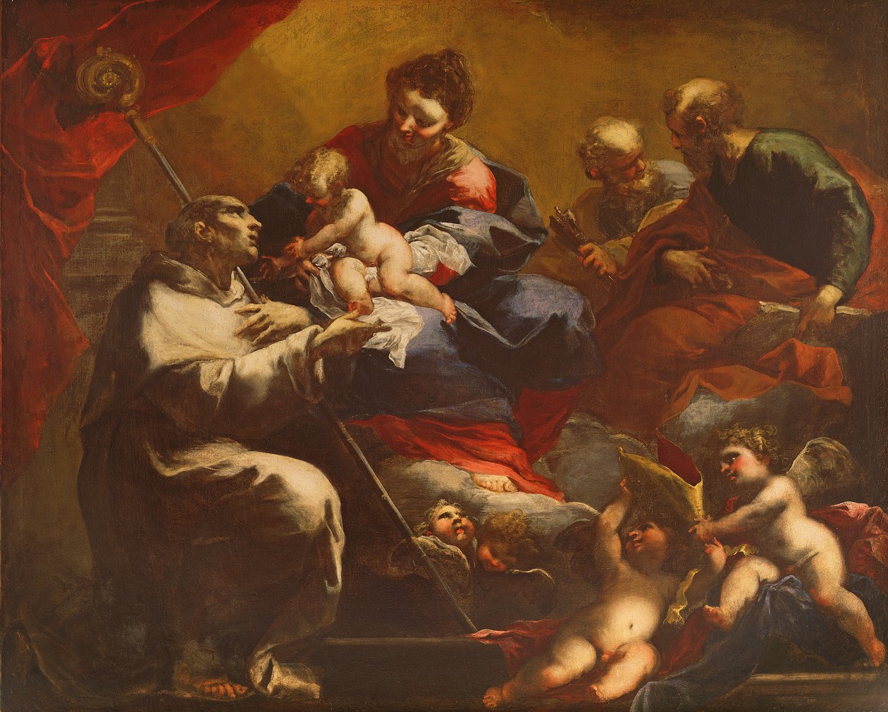 Madonna og barn med SS. Peter og Paul vises til St. Bruno av Valerio Castello