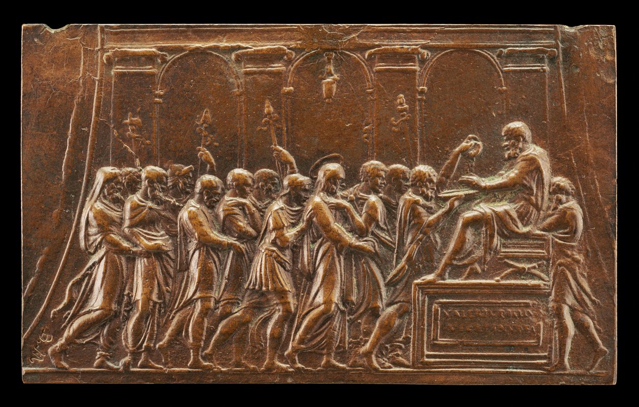 Kristus brakt frem for Pontius Pilatus. av Valerio Belli