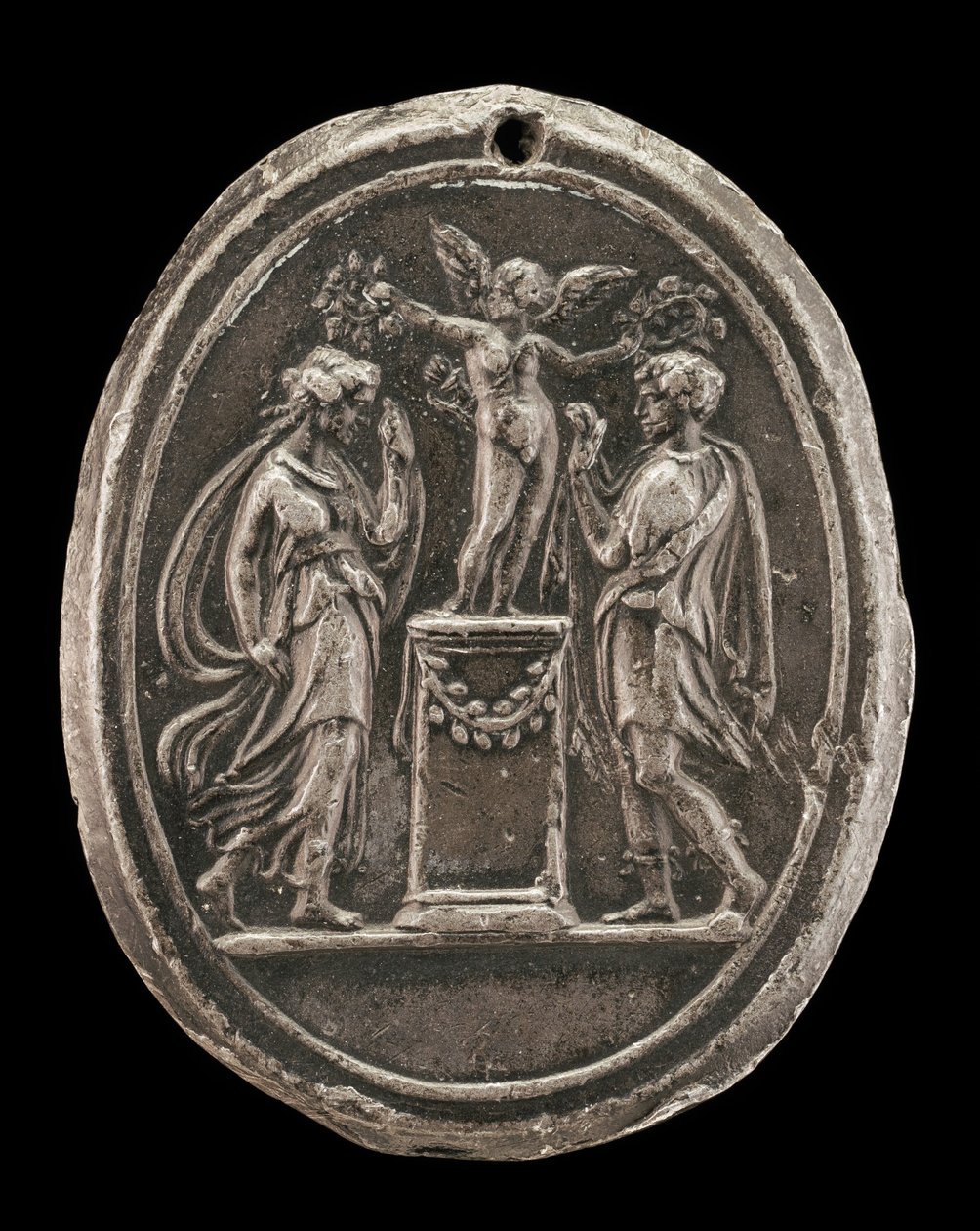 Amor som kroner to elskere. av Valerio Belli