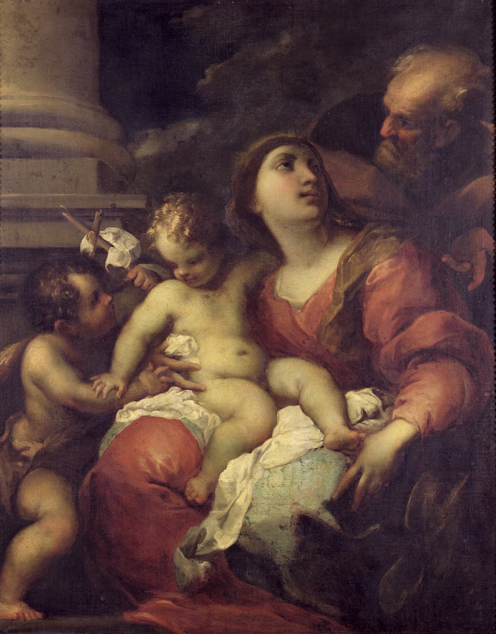 Den hellige familie av Valerio Castello