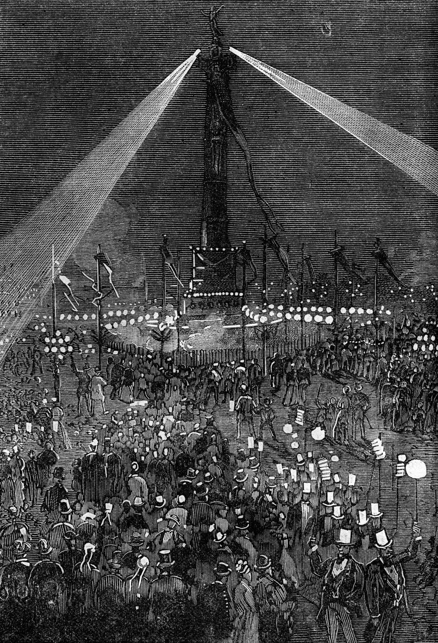 Belysning av Place de la Bastille i Paris av Valnay Pere et fils