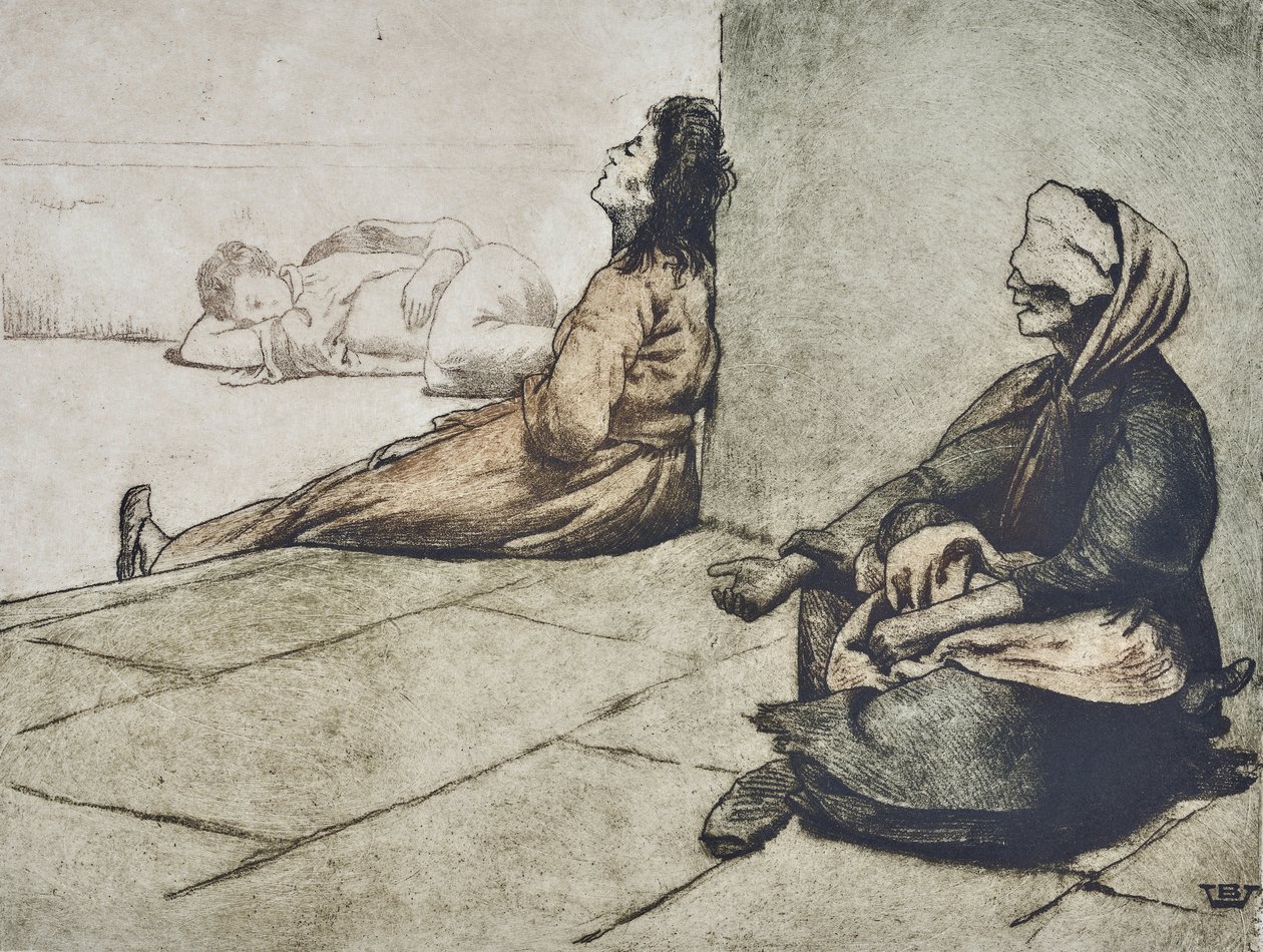 Napolitanske tiggere (tegning) av Valère Bernard