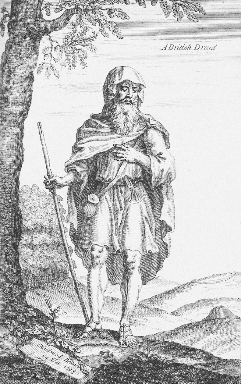 En britisk druid fra Stonehenge av William Stukeley, 1723 av Van Der Gucht