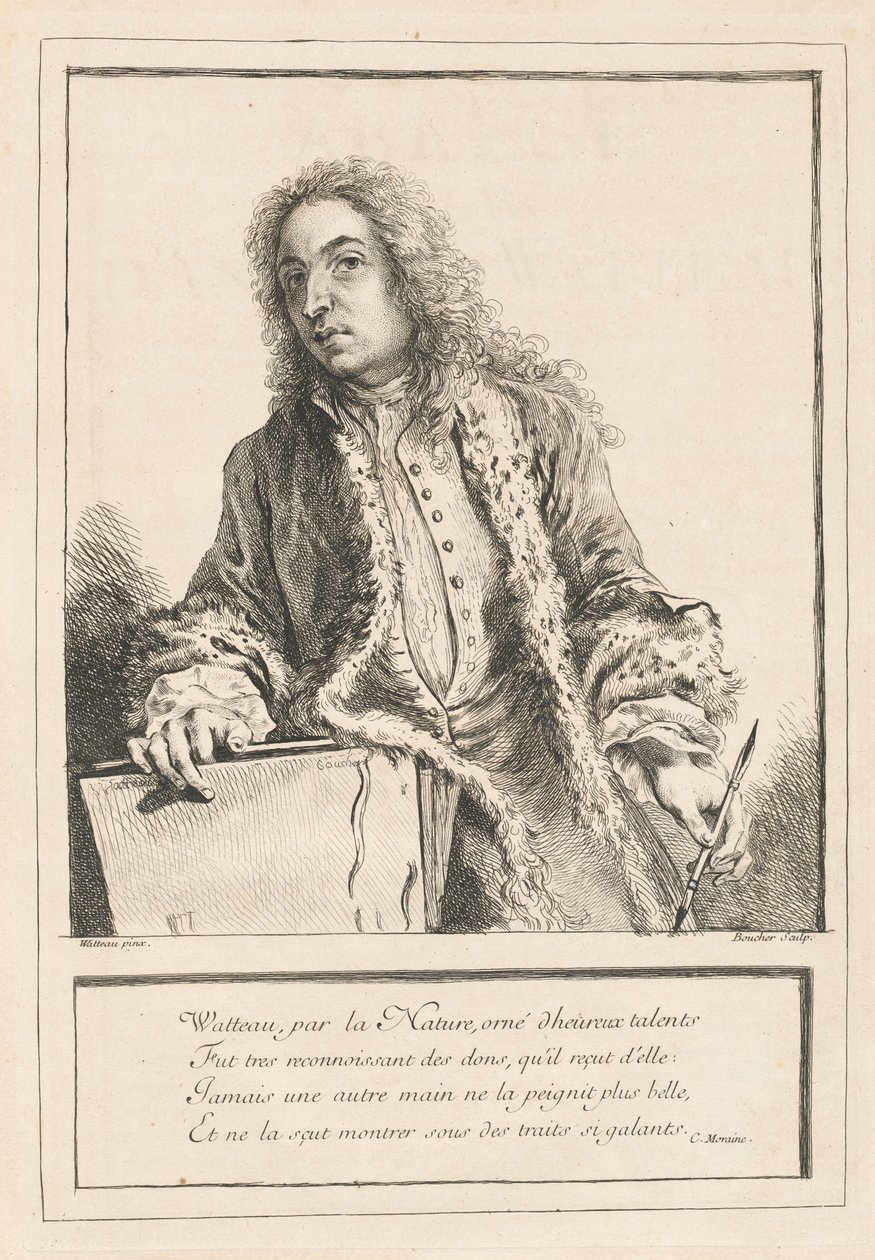 Figurer av forskjellige karakterer, landskap og studier hentet fra livet av Antoine Watteau (bind I) av Various Artists after Antoine Watteau