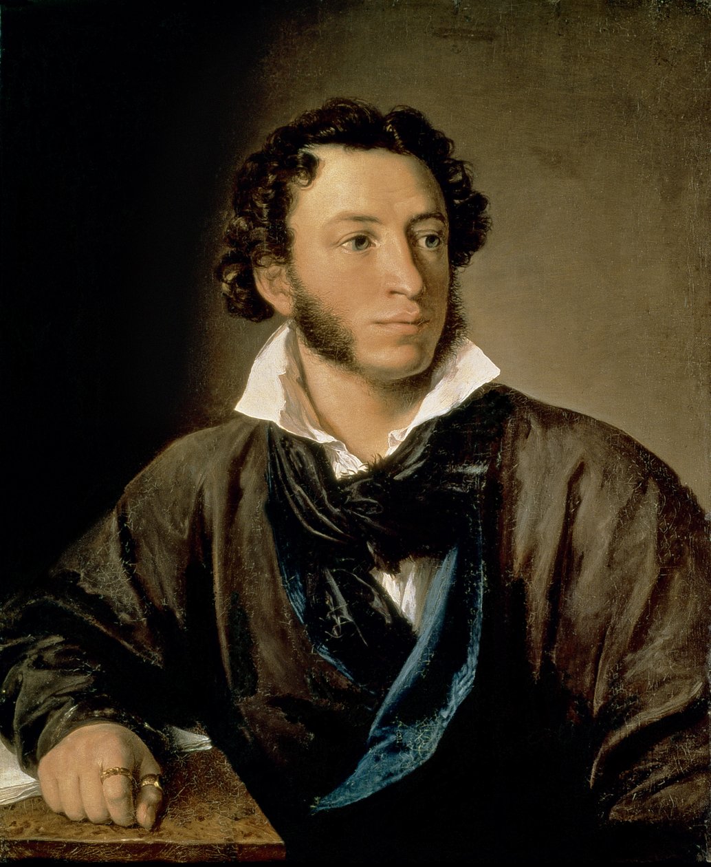 Portrett av Alexander Pushkin (1799-1837) av Vasili Andreevich Tropinin
