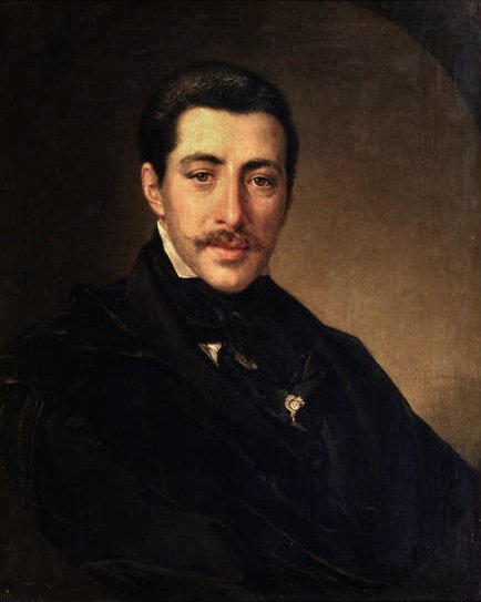 Portrett av forfatteren Alexander Sukhowo-Kobylin (1817-1903) av Vasili Andreevich Tropinin